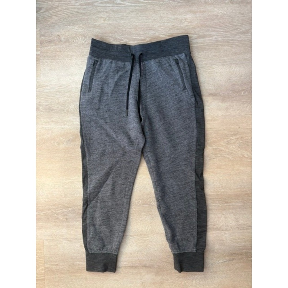 Lululemon Mens City Sweat Joggers Heathered Charcoal Grey Zipper Pockets Medium
